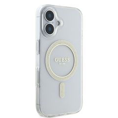 Guess IML Glitter Circle MagSafe iPhone 16 Case - Clear-thumb-3