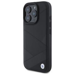 BMW Sign Leather Crossing Lines Pattern iPhone 16 Pro Max Case - Black-thumb-1