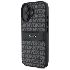 DKNY Texture Pattern Tonal Stripe iPhone 16 Case - Black-thumb-1