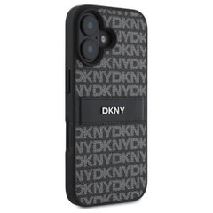 DKNY Texture Pattern Tonal Stripe iPhone 16 Case - Black-thumb-3