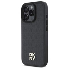 DKNY Repeat Pattern Stack Logo MagSafe iPhone 16 Pro Case - Black-thumb-1