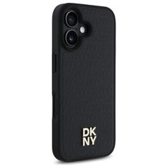 DKNY Repeat Pattern Stack Logo MagSafe iPhone 16 Case - Black-thumb-3