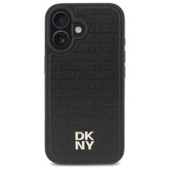DKNY Repeat Pattern Stack Logo MagSafe iPhone 16 Case - Black-thumb-2