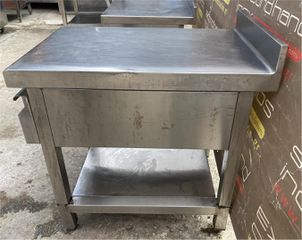 Τραπέζι Ανοξείδωτο Χαμηλό 45x70x64Cm Με 1 Συρτάρι 33x50x10Cm - Μεταχειρισμένο.-thumb-2