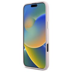 Guess Silicone Script Metal Logo & Frame iPhone 16 Plus Case - Pink-thumb-4