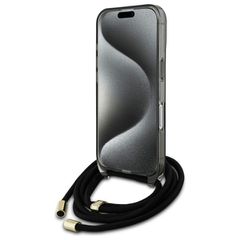 Guess Crossbody Cord Script MagSafe iPhone 16 Case - Black-thumb-3