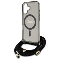 Guess Crossbody Cord Script MagSafe iPhone 16 Case - Black-thumb-4
