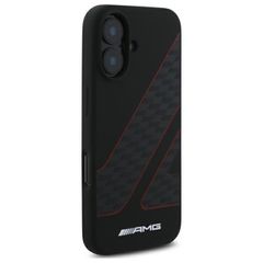 AMG Checkered Flag Pattern MagSafe iPhone 16 Case - Black-thumb-3