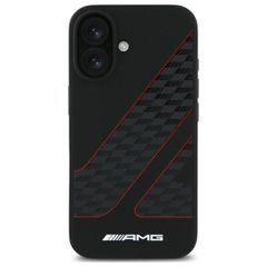 AMG Checkered Flag Pattern MagSafe iPhone 16 Case - Black-thumb-2