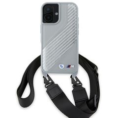 BMW M Edition Carbon Stripe & Strap iPhone 16 Case - Gray-thumb-1