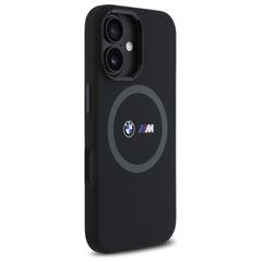 BMW M Silicone Printed Ring MagSafe iPhone 16 Case - Black-thumb-3