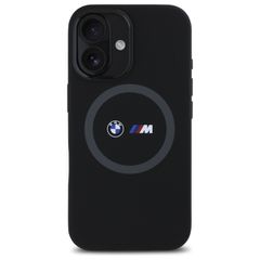 BMW M Silicone Printed Ring MagSafe iPhone 16 Case - Black-thumb-2