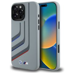 BMW Silicone Turning Lines MagSafe Case for iPhone 16 Pro Max - Gray
