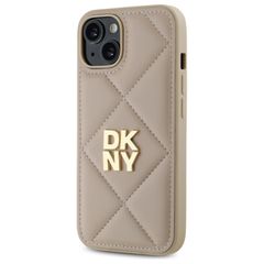 DKNY Quilted Stack Logo iPhone 14 Case - Beige-thumb-1