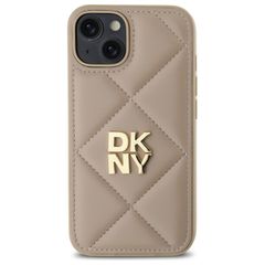 DKNY Quilted Stack Logo iPhone 14 Case - Beige-thumb-2