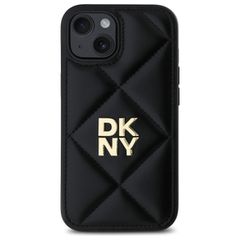 DKNY Quilted Stack Logo iPhone 14 Case - Black-thumb-2