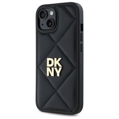 DKNY Quilted Stack Logo iPhone 14 Case - Black-thumb-1