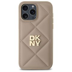 DKNY Quilted Stack Logo iPhone 14 Pro Max Case - Beige-thumb-2