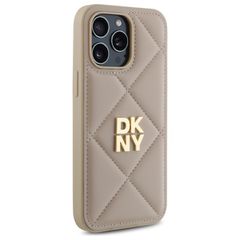 DKNY Quilted Stack Logo iPhone 14 Pro Max Case - Beige-thumb-3