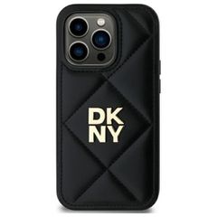 DKNY Quilted Stack Logo iPhone 14 Pro Max Case - Black-thumb-2