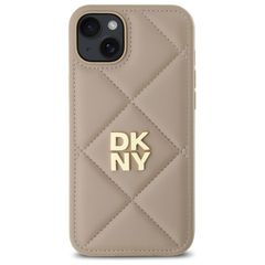 DKNY Quilted Stack Logo iPhone 15 Plus Case - Beige-thumb-2