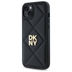 DKNY Quilted Stack Logo iPhone 15 Plus Case - Black-thumb-1