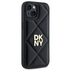 DKNY Quilted Stack Logo iPhone 15 Case - Black-thumb-3