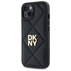 DKNY Quilted Stack Logo iPhone 15 Case - Black-thumb-1