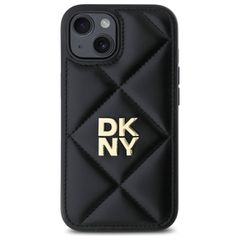 DKNY Quilted Stack Logo iPhone 15 Case - Black-thumb-2