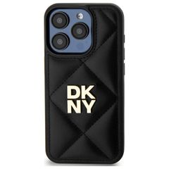 DKNY Quilted Stack Logo iPhone 15 Pro Max Case - Black-thumb-2