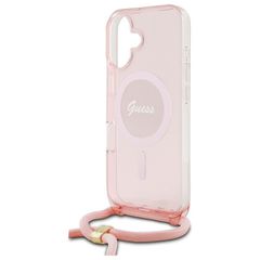 Guess Crossbody Cord Script MagSafe iPhone 16 Case - Pink-thumb-4