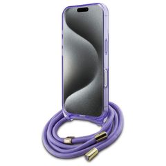 Guess Crossbody Cord Script MagSafe iPhone 16 Case - Purple-thumb-3
