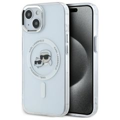 Karl Lagerfeld IML Metal Karl Head MagSafe iPhone 14 Case - White
