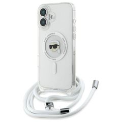 Karl Lagerfeld Crossbody IML Karl Head Magsafe Case for iPhone 16 - Clear
