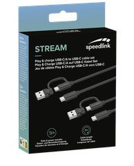 Speedlink - STREAM Play & Charge USB-C/A to USB-C Cable Set, black / Electronics-thumb-3