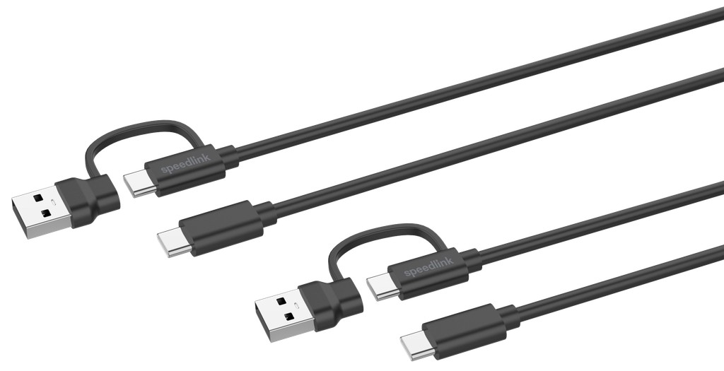 Speedlink - STREAM Play & Charge USB-C/A to USB-C Cable Set, black / Electronics