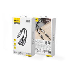Dudao L13C+ 2in1 USB-C Adapter - Gray-thumb-1