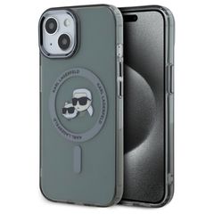 Karl Lagerfeld KLHMP15SHLSKCK iPhone 15 6.1" black/black hardcase IML Metal Karl Head MagSafe