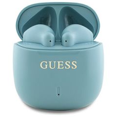 Guess Bluetooth headphones GUTWSJ14ESGQ TWS + docking station turquoise/turquoise Printed Classic Logo