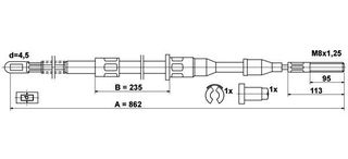 ΣΥΡΜΑ ΝΤΙΖΑ ΧΕΙΡΟΦΡΕΝΟΥ L ΠΙΣΩ OPEL ASCONA C 522545