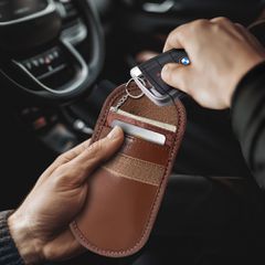Tech-Protect KLR100 RFID Blocking Car Key Case - Brown-thumb-4
