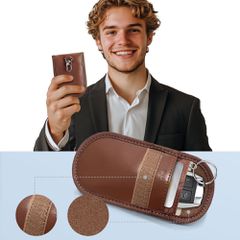 Tech-Protect KLR100 RFID Blocking Car Key Case - Brown-thumb-3