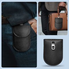 Tech-Protect KLR100 RFID Blocking Car Key Case - Black - Carbon-thumb-4