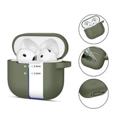 Tech-Protect Silicone Hook Case for AirPods 4 - Green-thumb-1