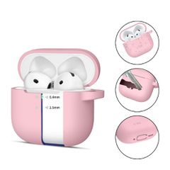 Tech-Protect Silicone Hook Case for AirPods 4 - Pink-thumb-1