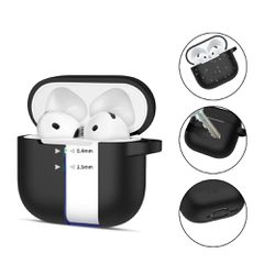 Tech-Protect Silicone Hook Case for AirPods 4 - Black-thumb-1