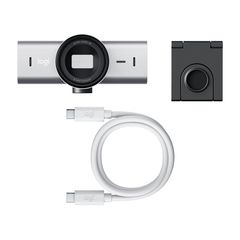 Logitech - MX Brio Ultra HD 4K Collaboration and Streaming Webcam - Pale Grey-thumb-4