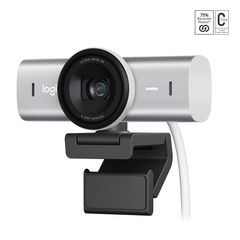 Logitech - MX Brio Ultra HD 4K Collaboration and Streaming Webcam - Pale Grey-thumb-2