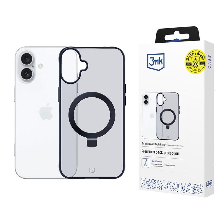 3mk Smoke Case Mag for Apple iPhone 16 plus - transparent
