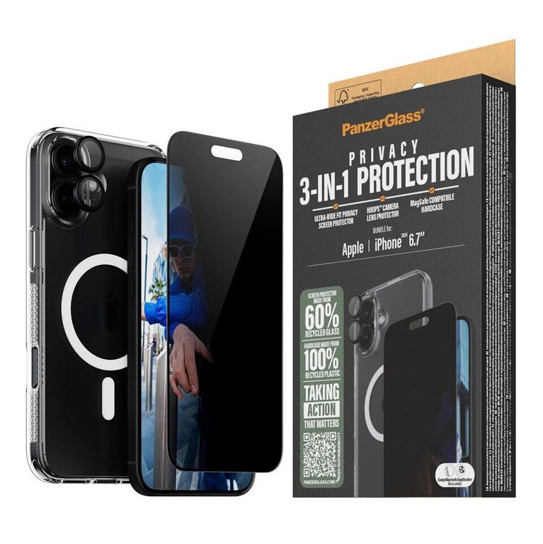 PanzerGlass - iPhone 16 Plus 3-in-1 Privacy Protect Bundle